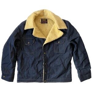 Vintage VIP Denim Insulated Sherpa Lined Bomber Jacket 70s 80s